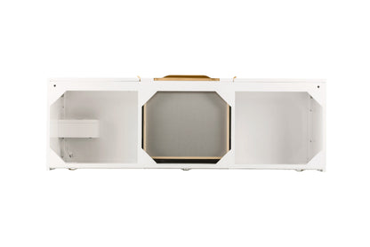 Renovate for Less Atlanta Columbia 59" Double Vanity Cabinet, Glossy White, Radiant Gold, view 2