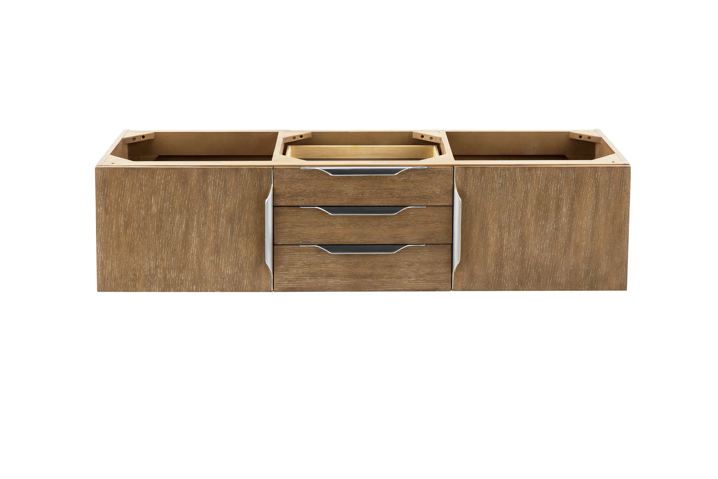 Renovate for Less Atlanta Columbia 59" Double Vanity Cabinet, Latte Oak, No Hardware
