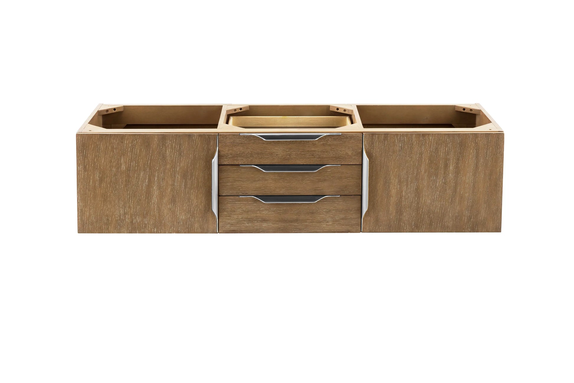 Renovate for Less Atlanta Columbia 59" Double Vanity Cabinet, Latte Oak, No Hardware