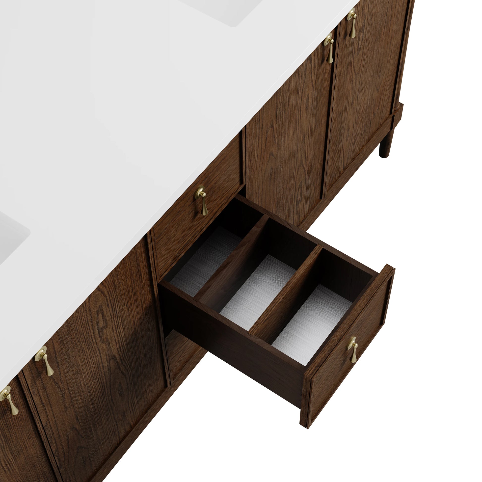 Renovate for Less Atlanta Kinnsden 72" Double Vanity Cabinet, Sable Oak, view 9