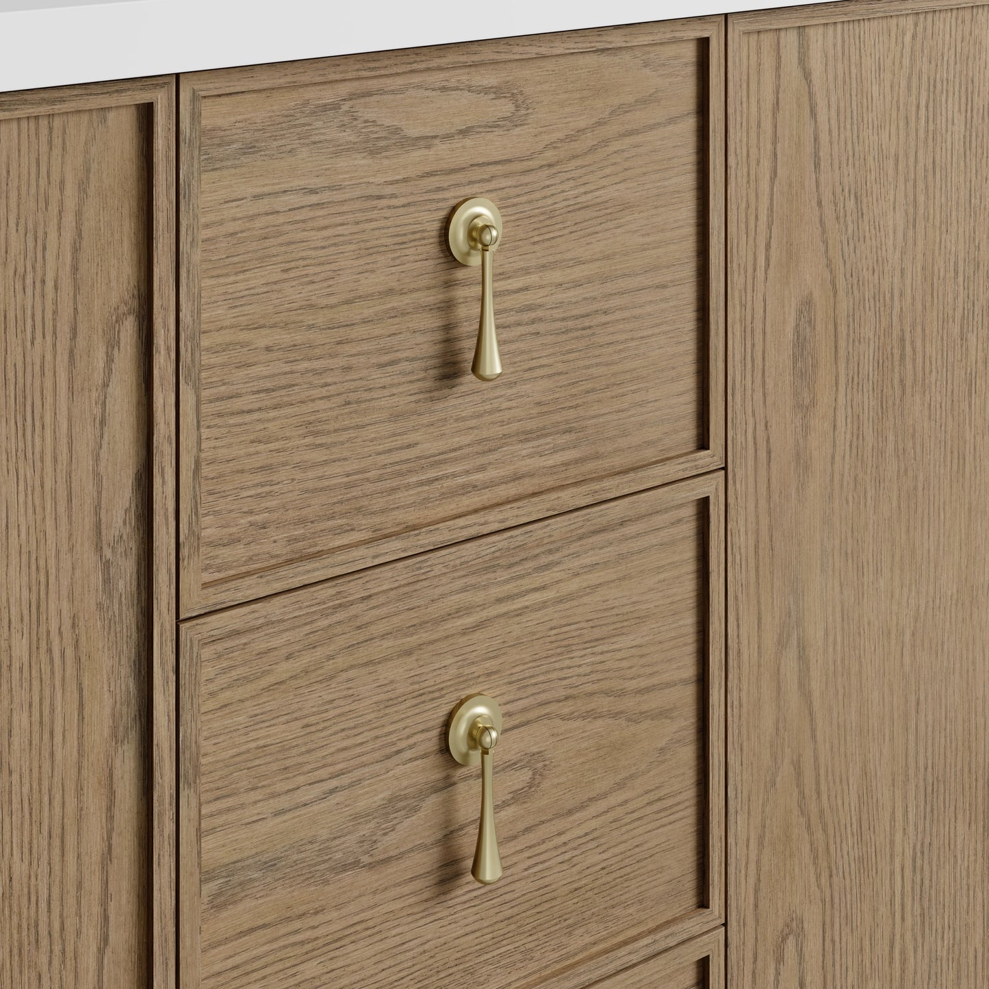 Renovate for Less Atlanta Kinnsden 72" Double Vanity Cabinet, Weathered Oak, view 5
