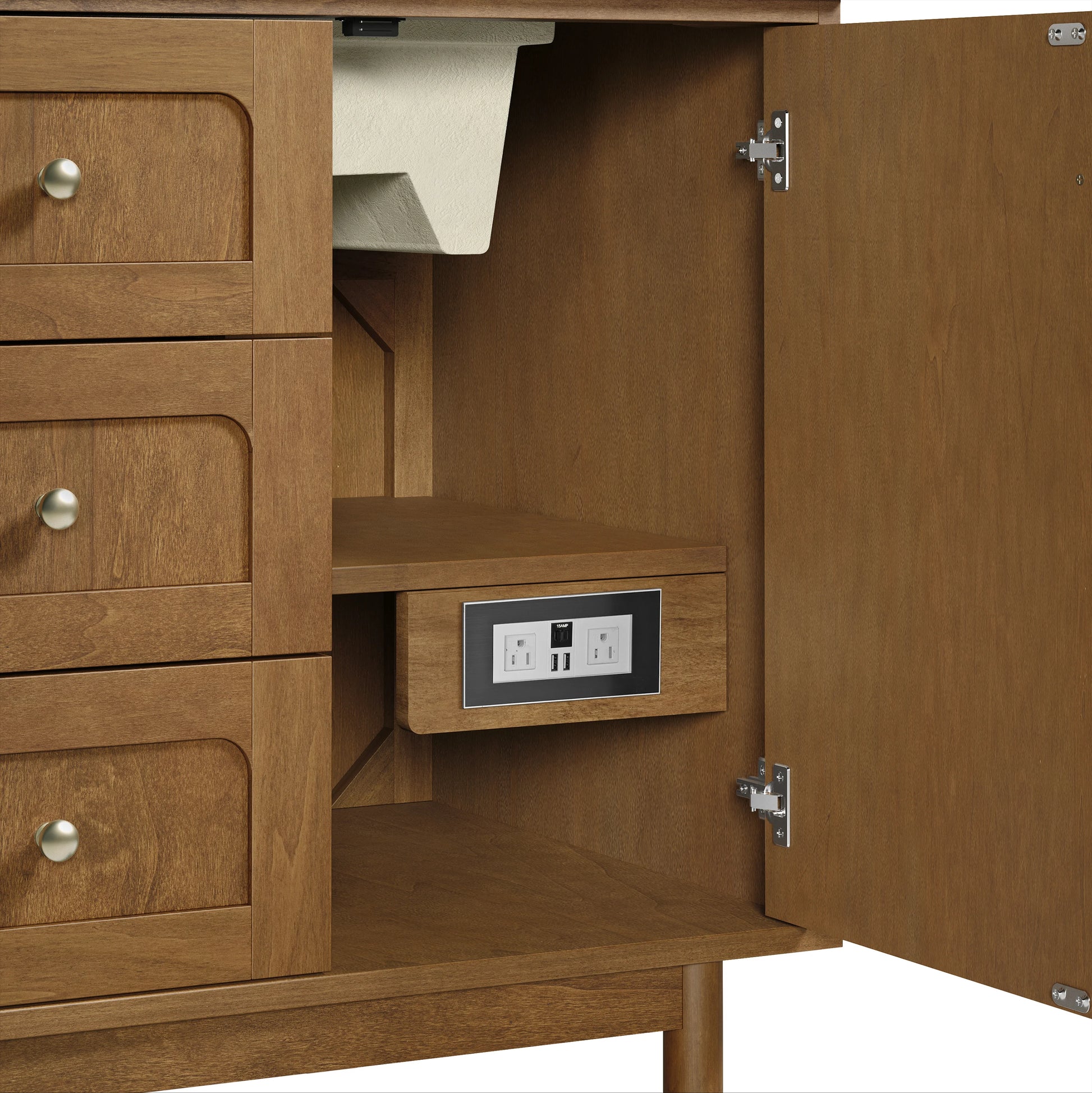Renovate for Less Atlanta Laurent 60" Double Vanity Cabinet, Honey Oak, view 10