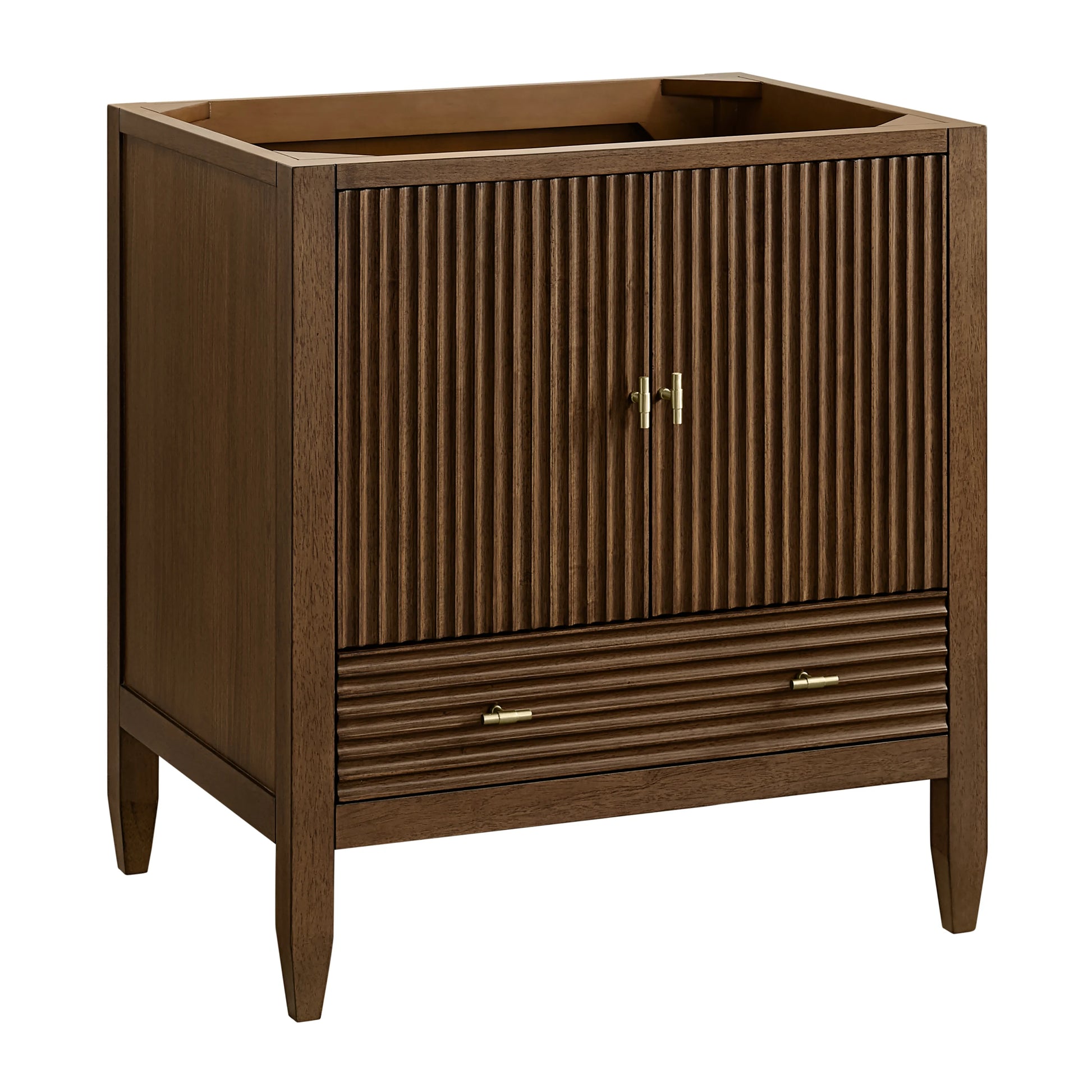 Renovate for Less Atlanta Myrrin 30" Single Vanity Cabinet, Mid-Century Walnut
