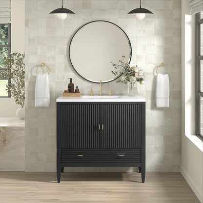 Myrrin 36" Vanity, Carbon Oak, view 3