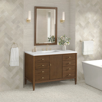 Myrrin 48" Single Vanity, Mid Century Walnut, view 4