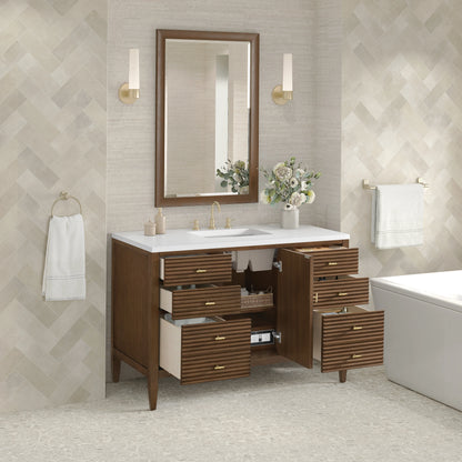 Myrrin 48" Single Vanity, Mid Century Walnut, view 5