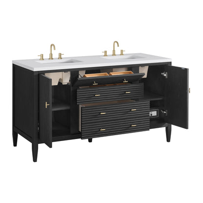 Myrrin 60" Double Vanity, Carbon Oak, view 10