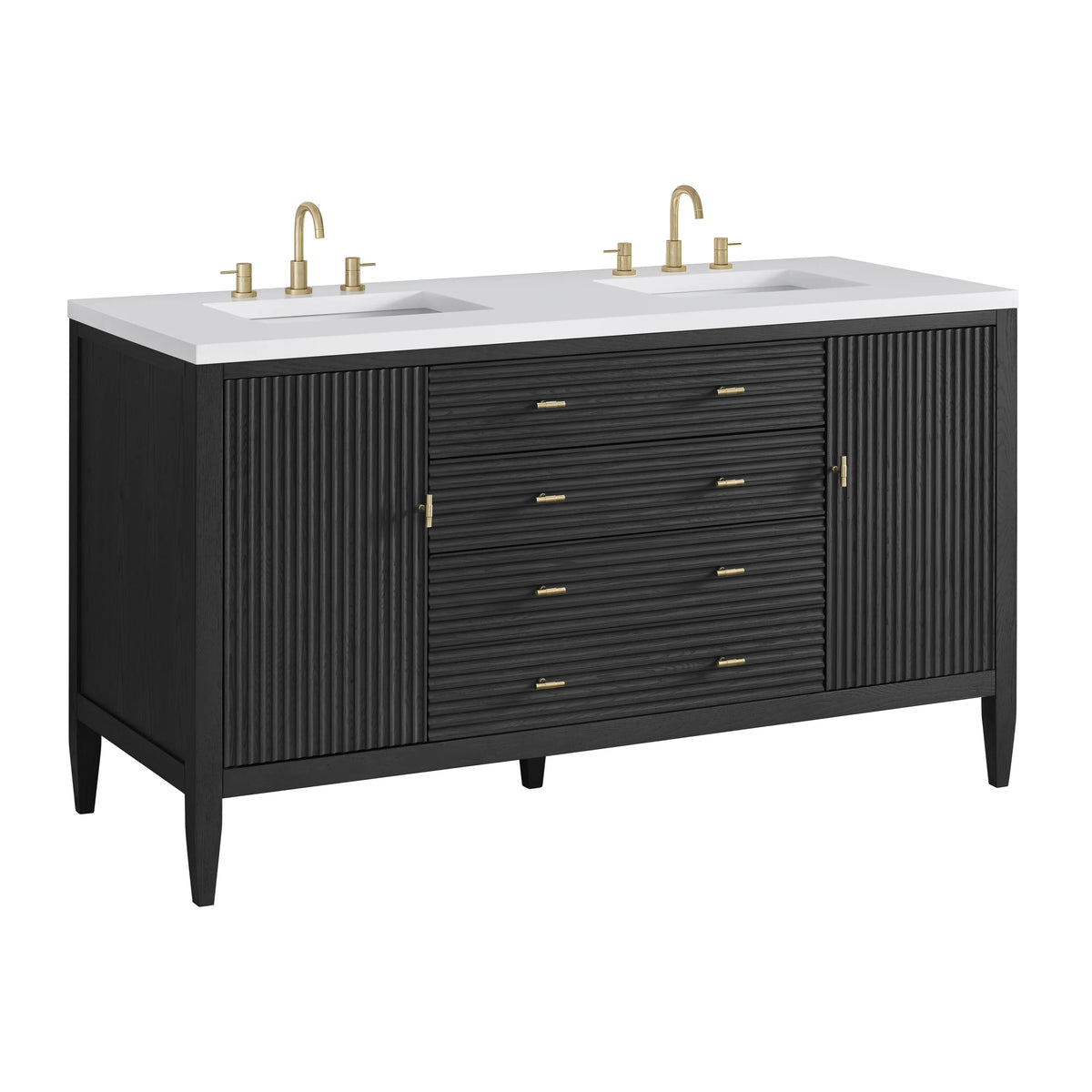 Myrrin 60" Double Vanity, Carbon Oak, view 12