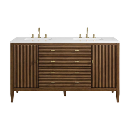 Myrrin 60" Double Vanity, Mid Century Walnut