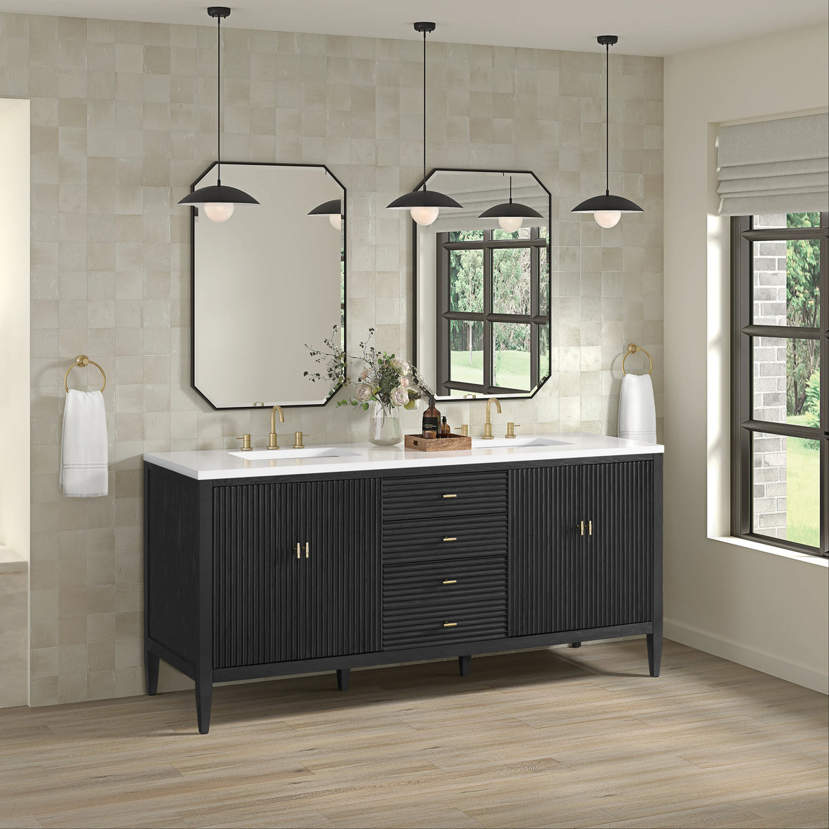 Myrrin 72" Vanity, Carbon Oak, view 4