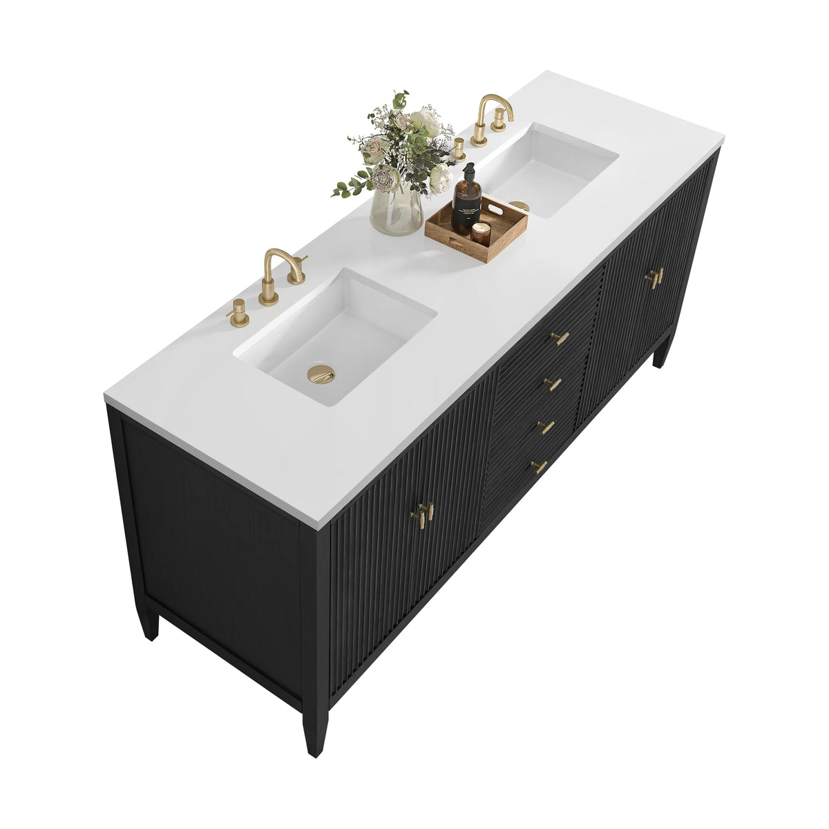 Myrrin 72" Vanity, Carbon Oak, view 8