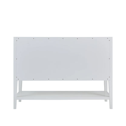 Olena 48" Single Vanity, Light Mappa Burl and Polished White, view 5