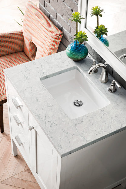 Addison 30" Single Vanity, Glossy White w/ 3 CM Eternal Jasmine Pearl Silestone Top, view 3