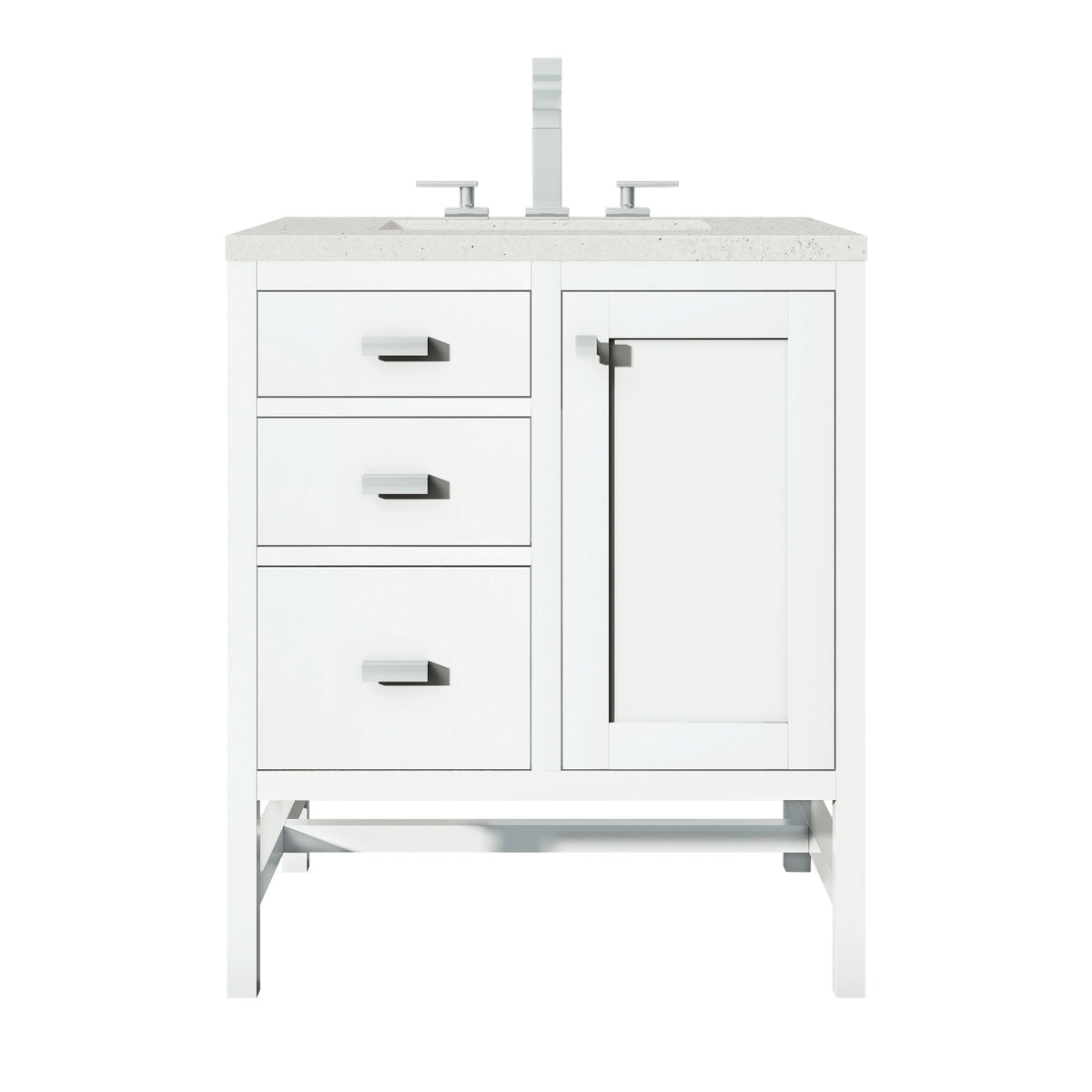Addison 30" Single Vanity, Glossy White w/ 3 CM Lime Delight Silestone Top