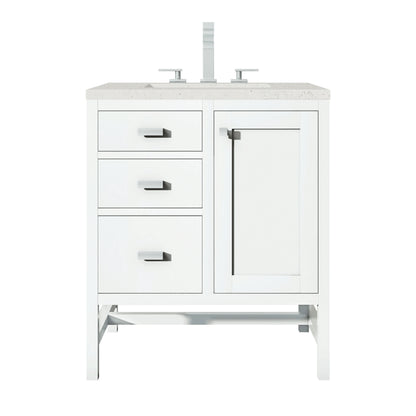Addison 30" Single Vanity, Glossy White w/ 3 CM Lime Delight Silestone Top
