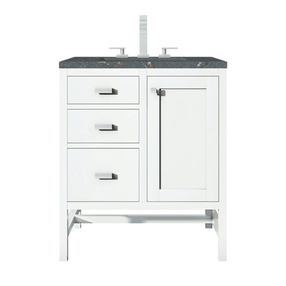 Addison 30" Single Vanity, Glossy White w/ 3 CM Parisien Bleu Silestone Top