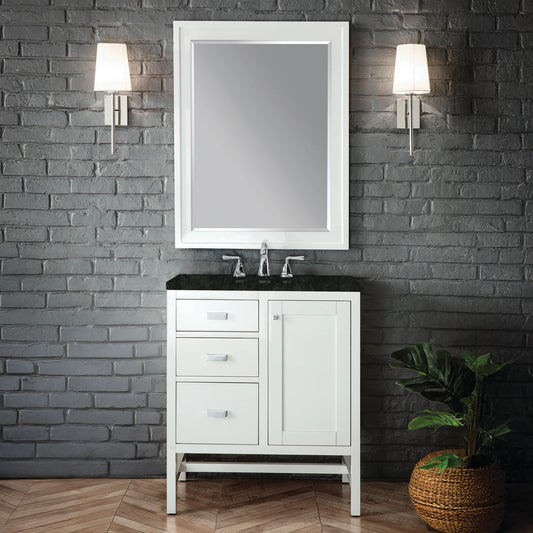 Addison 30" Single Vanity, Glossy White, w/ 3 CM Phantome Eclos Top, view 2