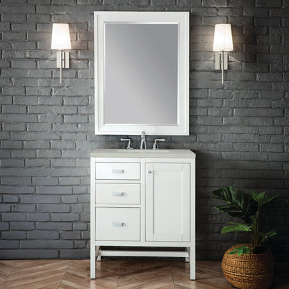 Addison 30" Single Vanity, Glossy White, w/ 3 CM Siberian Silestone Top, view 2