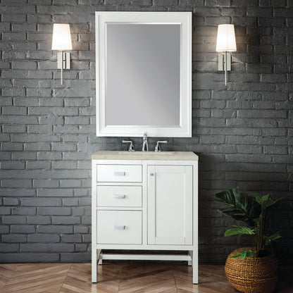 Addison 30" Single Vanity, Glossy White, w/ 3 CM Tajnar Eclos Top, view 2