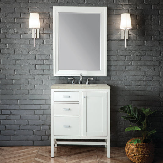 Addison 30" Single Vanity, Glossy White, w/ 3 CM Tajnar Eclos Top, view 2