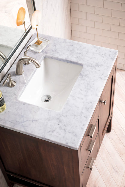Addison 30" Single Vanity, Mid-Century Acacia w/ 3 CM Carrara White Top, view 3