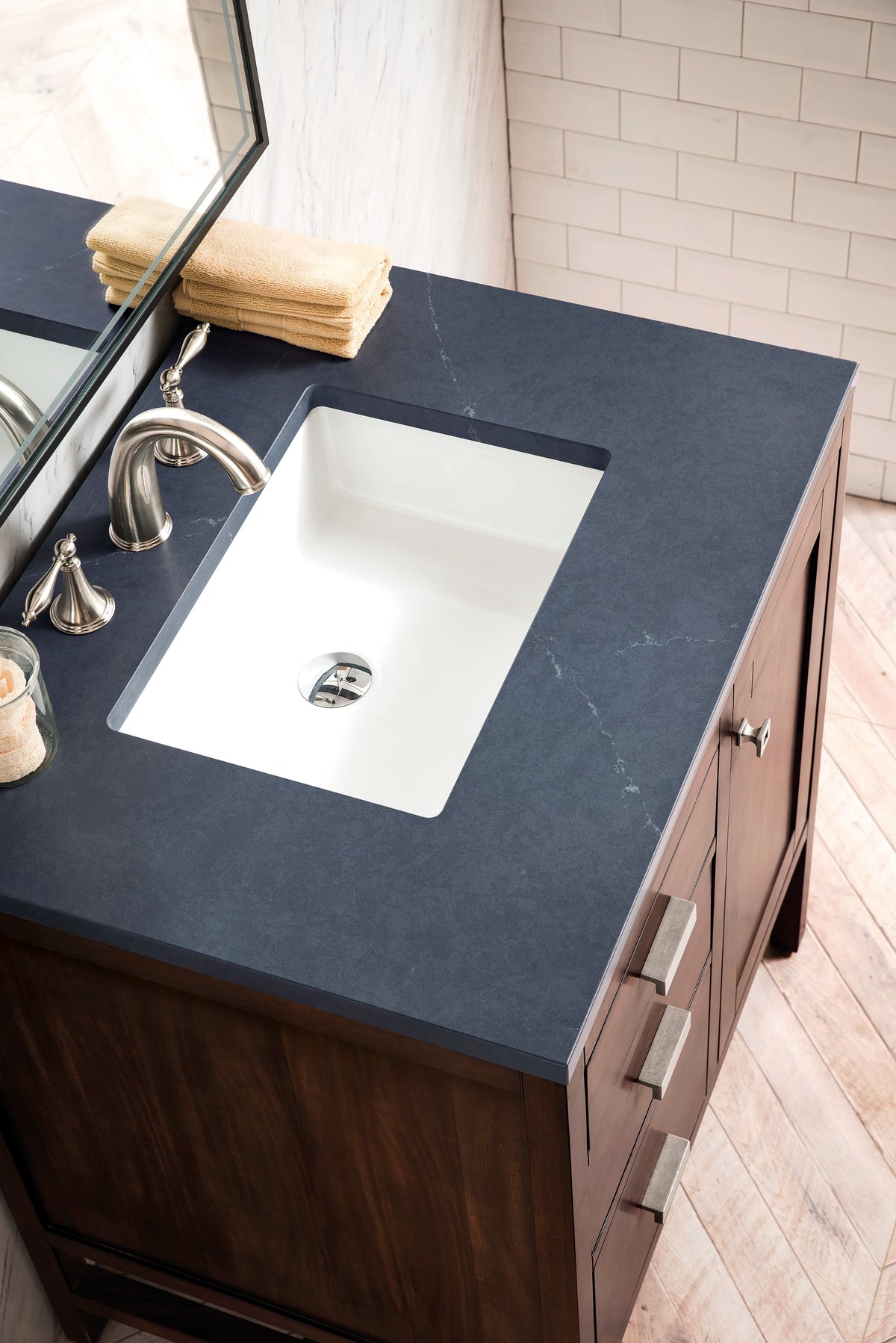 Addison 30" Single Vanity, Mid-Century Acacia w/ 3 CM Charcoal Soapstone Silestone Top, view 5