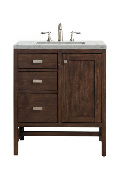 Addison 30" Single Vanity, Mid-Century Acacia w/ 3 CM Eternal Jasmine Pearl Silestone Top