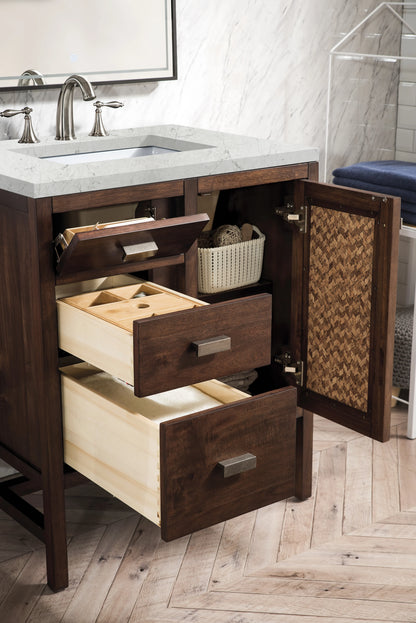 Addison 30" Single Vanity, Mid-Century Acacia w/ 3 CM Eternal Jasmine Pearl Silestone Top, view 4