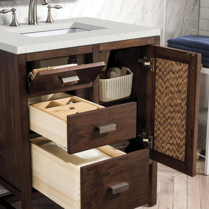 Addison 30" Single Vanity, Mid-Century Acacia w/ 3 CM Lime Delight Silestone Top, view 4
