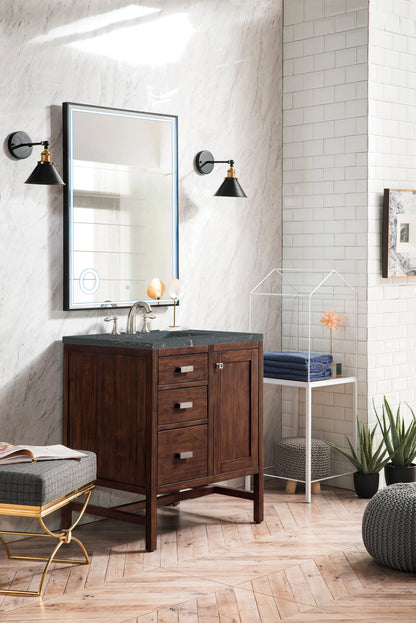 Addison 30" Single Vanity, Mid-Century Acacia w/ 3 CM Parisien Bleu Silestone Top, view 3