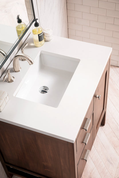Addison 30" Single Vanity, Mid-Century Acacia w/ 3 CM White Zeus Silestone Top, view 3