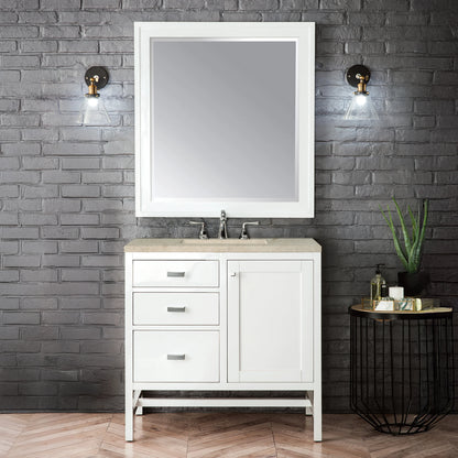 Addison 36" Single Vanity, Glossy White, w/ 3 CM Tajnar Eclos Top, view 2