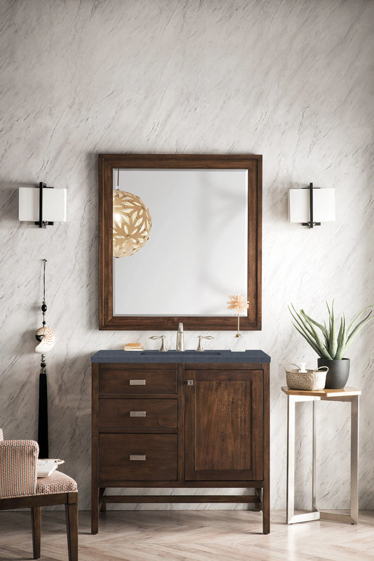 Addison 36" Single Vanity, Mid-Century Acacia w/ 3 CM Charcoal Soapstone Silestone Top, view 2