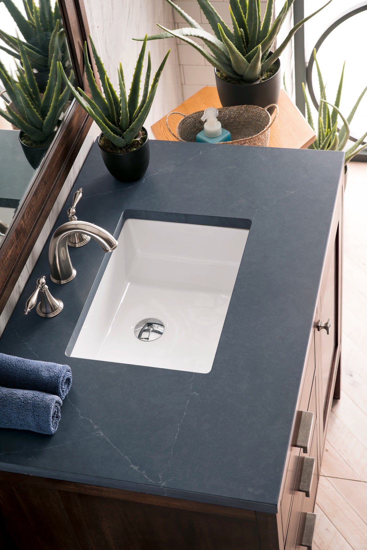Addison 36" Single Vanity, Mid-Century Acacia w/ 3 CM Charcoal Soapstone Silestone Top, view 3