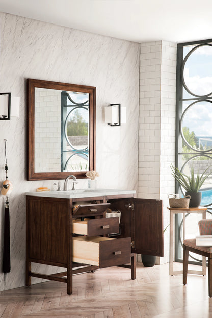 Addison 36" Single Vanity, Mid-Century Acacia w/ 3 CM Lime Delight Silestone Top, view 4