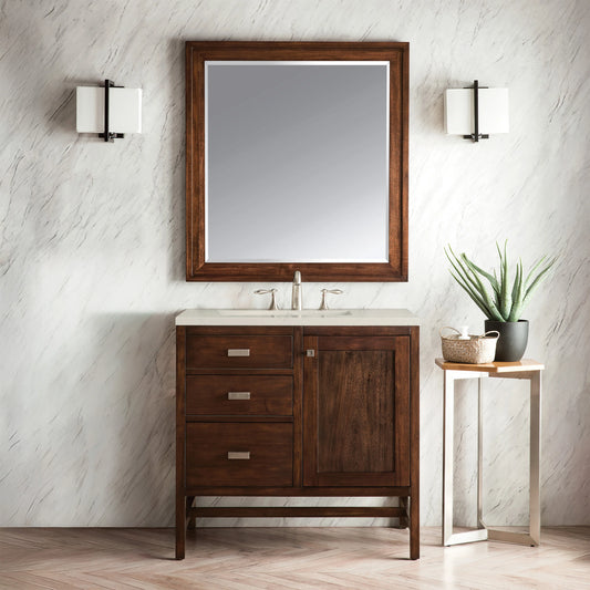 Addison 36" Single Vanity, Mid-Century Acacia, w/ 3 CM Siberian Silestone Top, view 2