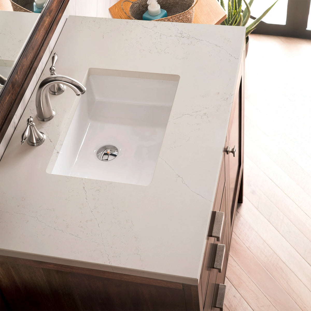 Addison 36" Single Vanity, Mid-Century Acacia, w/ 3 CM Siberian Silestone Top, view 5