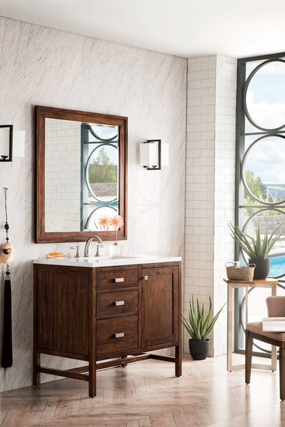 Addison 36" Single Vanity, Mid-Century Acacia w/ 3 CM White Zeus Silestone Top, view 3
