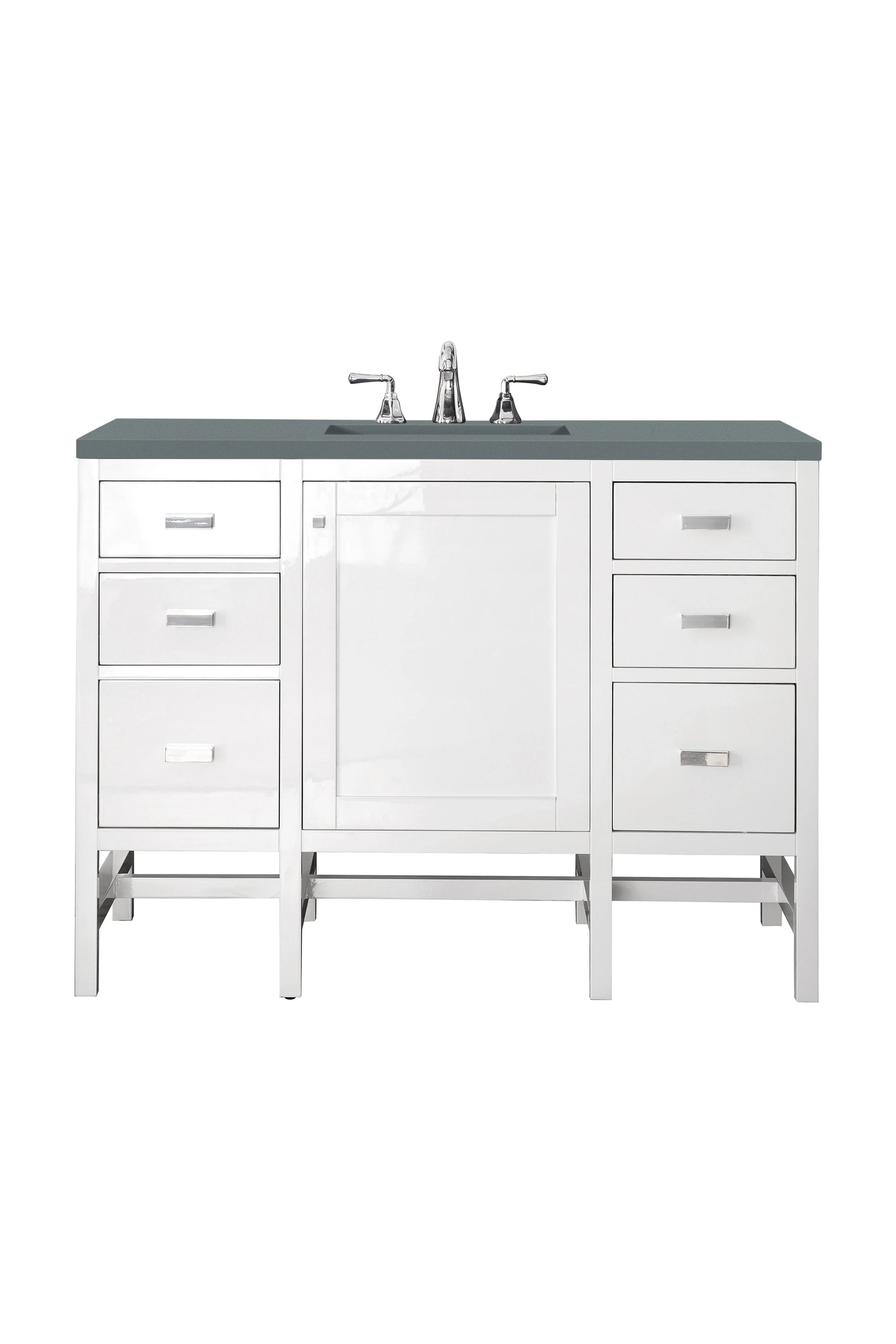 Renovate for Less Atlanta Addison 48" Single Vanity, Glossy White w/ 3 CM Cala Blue Top