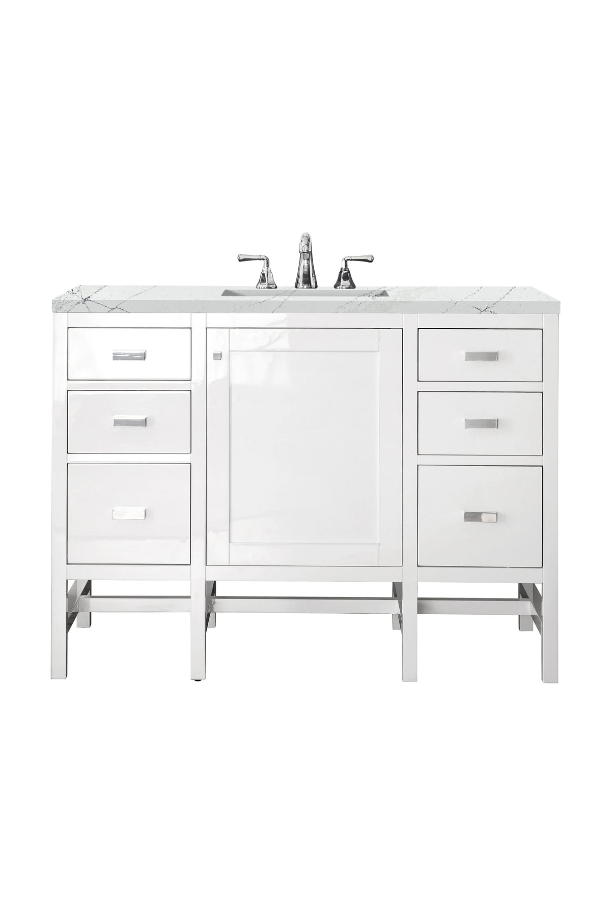 Addison 48" Single Vanity, Glossy White w/ 3 CM Ethereal Noctis Top