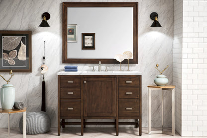 Addison 48" Single Vanity, Mid-Century Acacia w/ 3 CM Carrara White Top, view 2