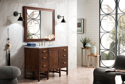 Addison 48" Single Vanity, Mid-Century Acacia w/ 3 CM Carrara White Top, view 3