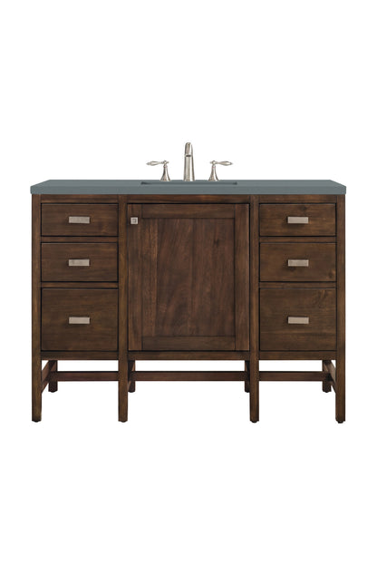 Renovate for Less Atlanta Addison 48" Single Vanity, Mid-Century Acacia w/ 3 CM Cala Blue Silestone Top