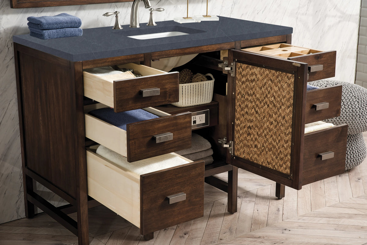 Addison 48" Single Vanity, Mid-Century Acacia w/ 3 CM Charcoal Soapstone Silestone Top, view 4