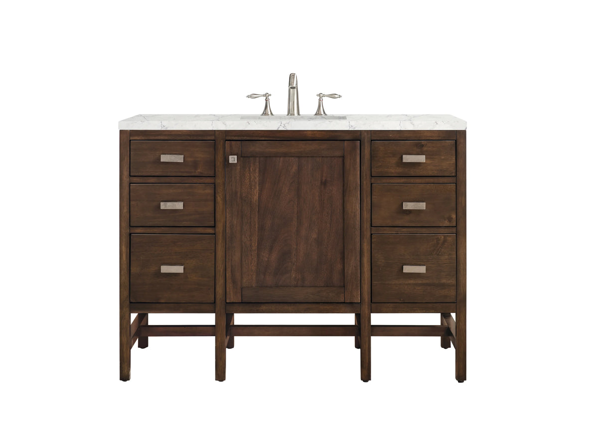 Addison 48" Single Vanity, Mid-Century Acacia w/ 3 CM Eternal Jasmine Pearl Silestone Top