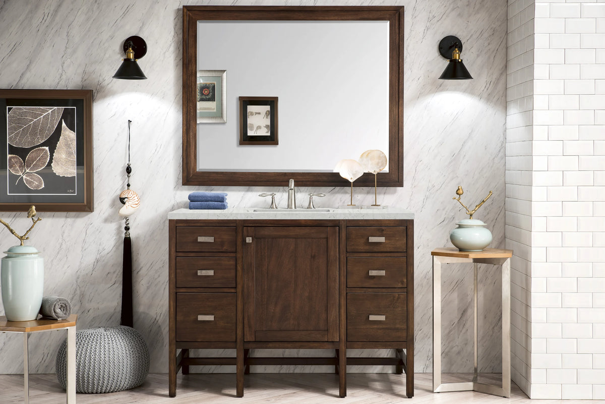 Addison 48" Single Vanity, Mid-Century Acacia w/ 3 CM Eternal Jasmine Pearl Silestone Top, view 2