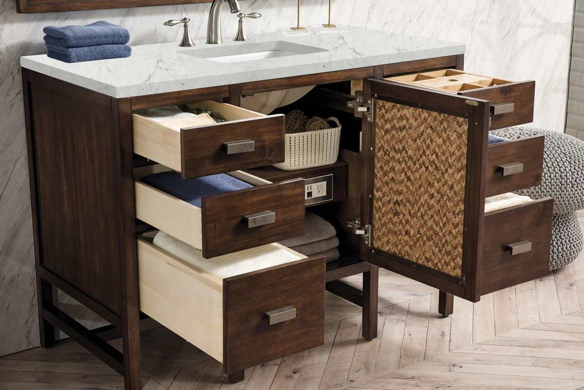 Addison 48" Single Vanity, Mid-Century Acacia w/ 3 CM Eternal Jasmine Pearl Silestone Top, view 4