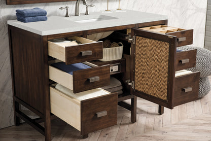 Addison 48" Single Vanity, Mid-Century Acacia w/ 3 CM Lime Delight Silestone Top, view 4