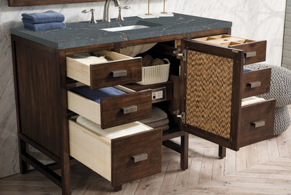 Addison 48" Single Vanity, Mid-Century Acacia w/ 3 CM Parisien Bleu Silestone Top, view 4