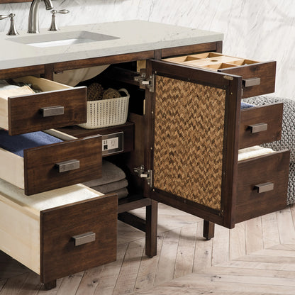 Addison 48" Single Vanity, Mid-Century Acacia, w/ 3 CM Siberian Silestone Top, view 3